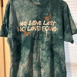 No Love Lost Tie-Dye Graphic Tee - Teal Green